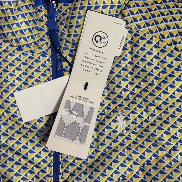RLX Ralph Lauren Reversible Quilted Puffer Vest Golf Blue Yellow NWT Women’s S - Picture 8 of 13